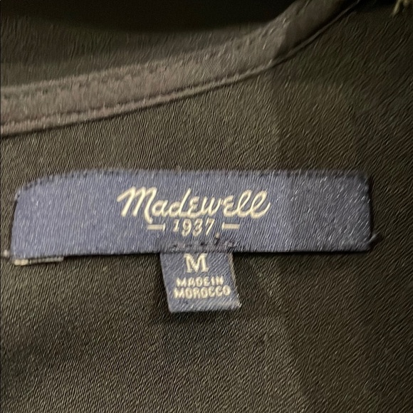 Madewell Black Short Sleeve Dress with Pocket - Picture 3 of 5